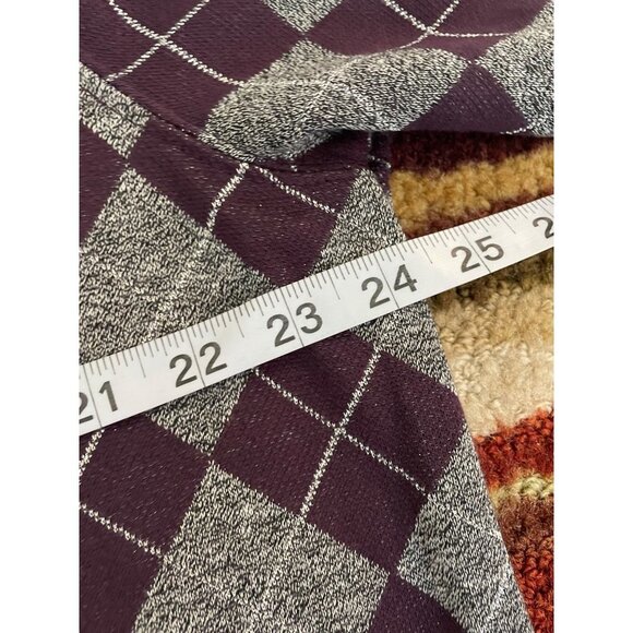 C.D. Daniels Maroon Argyle Patterned Crew Neck Pullover Sweater Sz 1X - Picture 7 of 9